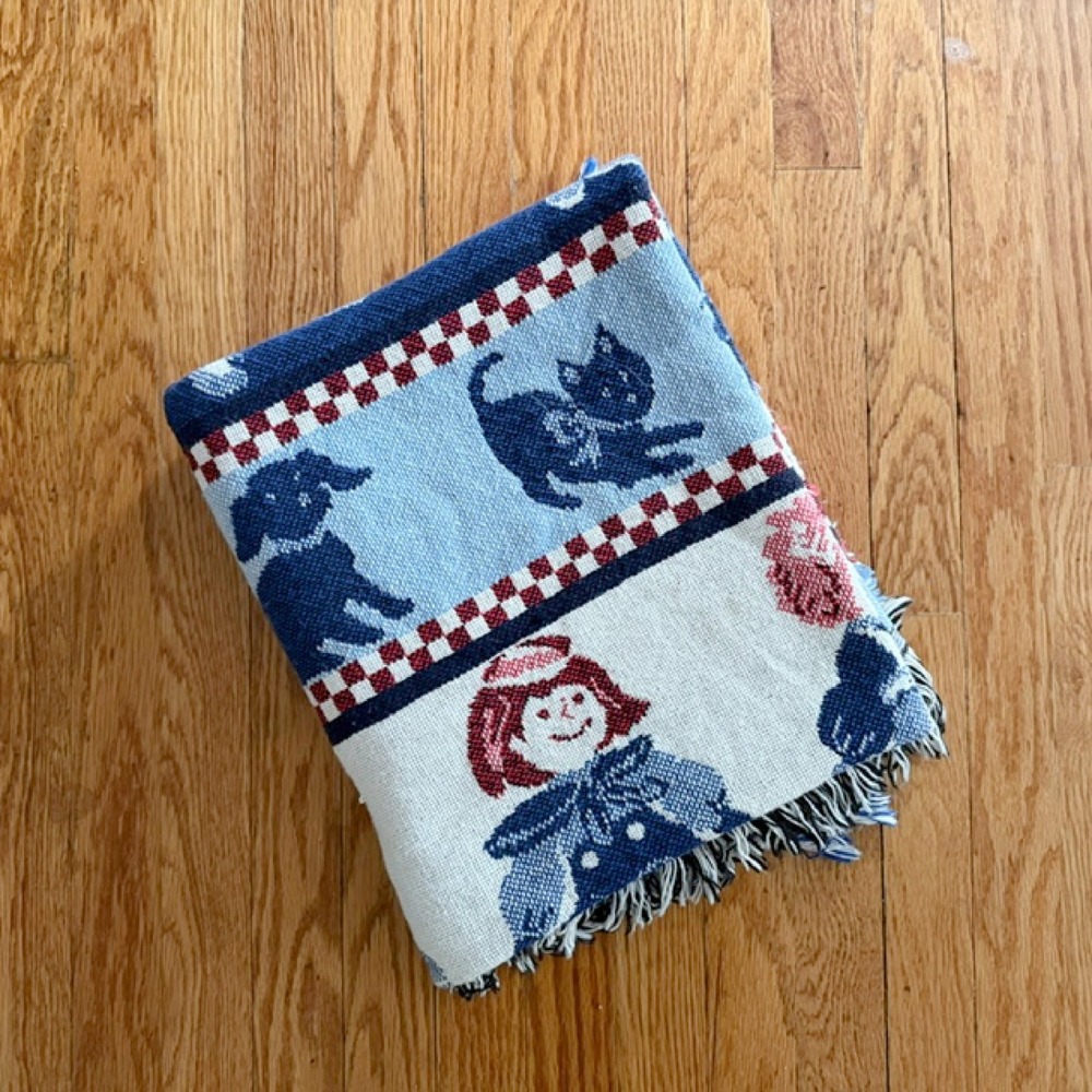 Vintage "raggedy ann and andy" Blanket, Fieldcrest